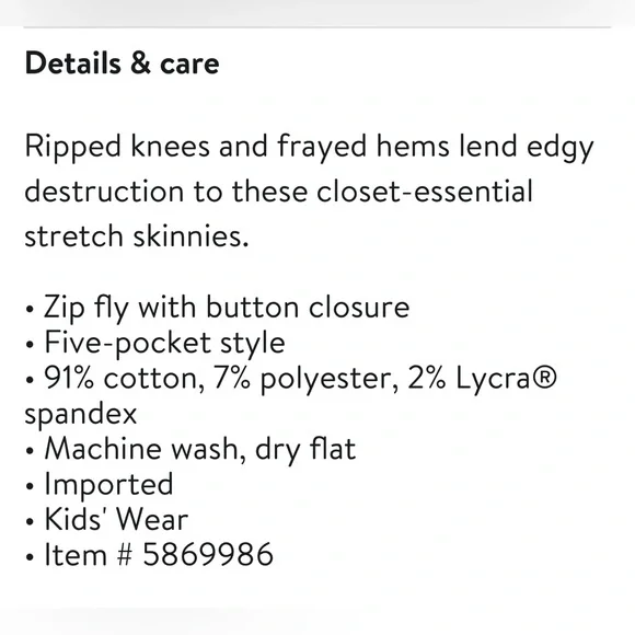 Kids DL1961 jeans, girls, size 7, slim-fit, adjustable waistband - Picture 5 of 6